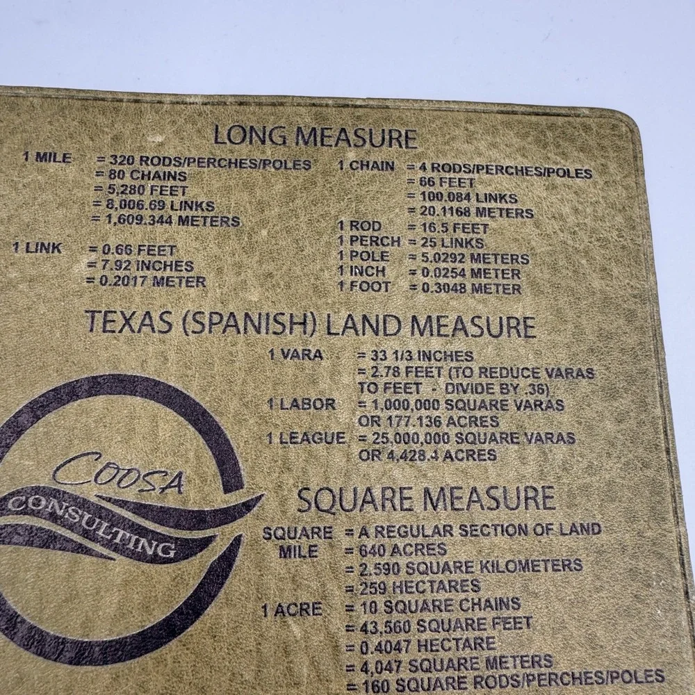 Coosa Consulting Land Survey Reference Mouse Pad Texas Spanish Measure Tan